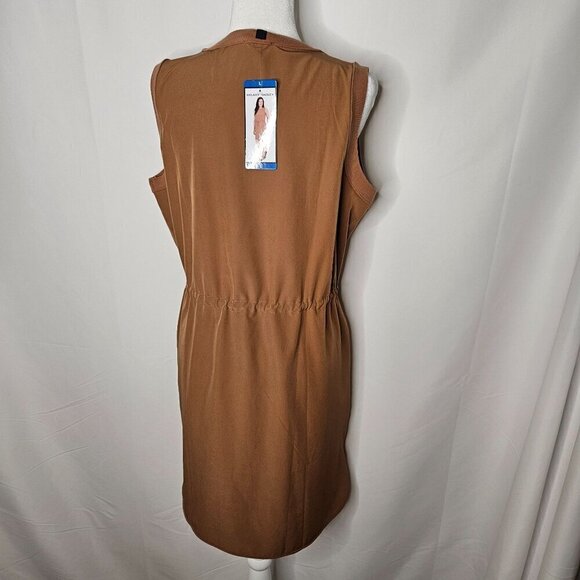 NEW Hilary Radley Size Large Sleeveless Dress Side Seam Pockets Drawstring Waist - Picture 4 of 11